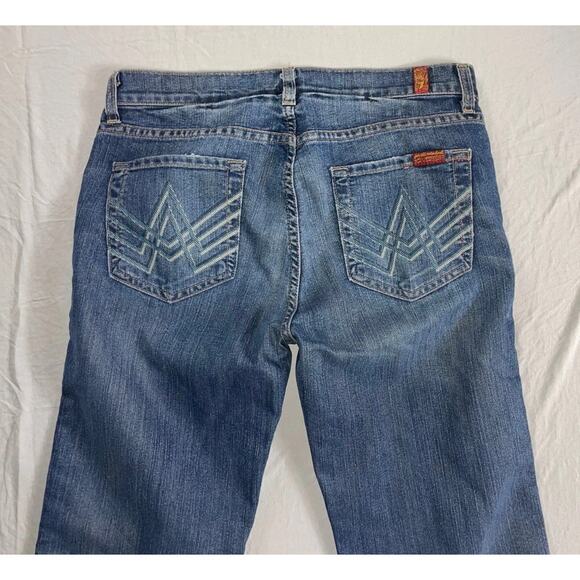 7 For All Mankind "A" Pocket Boot Cut Stretch Denim Jeans Women's Size 30 - Picture 7 of 10